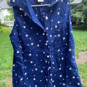 Sleeveless Button up with Stars
